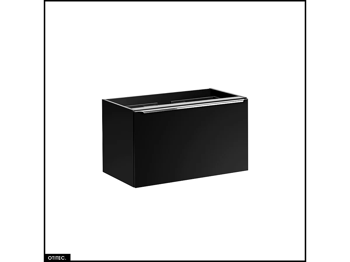 Meuble sous vasque - 80 cm - avec Vasque à poser et Plan - BOLD BLACK