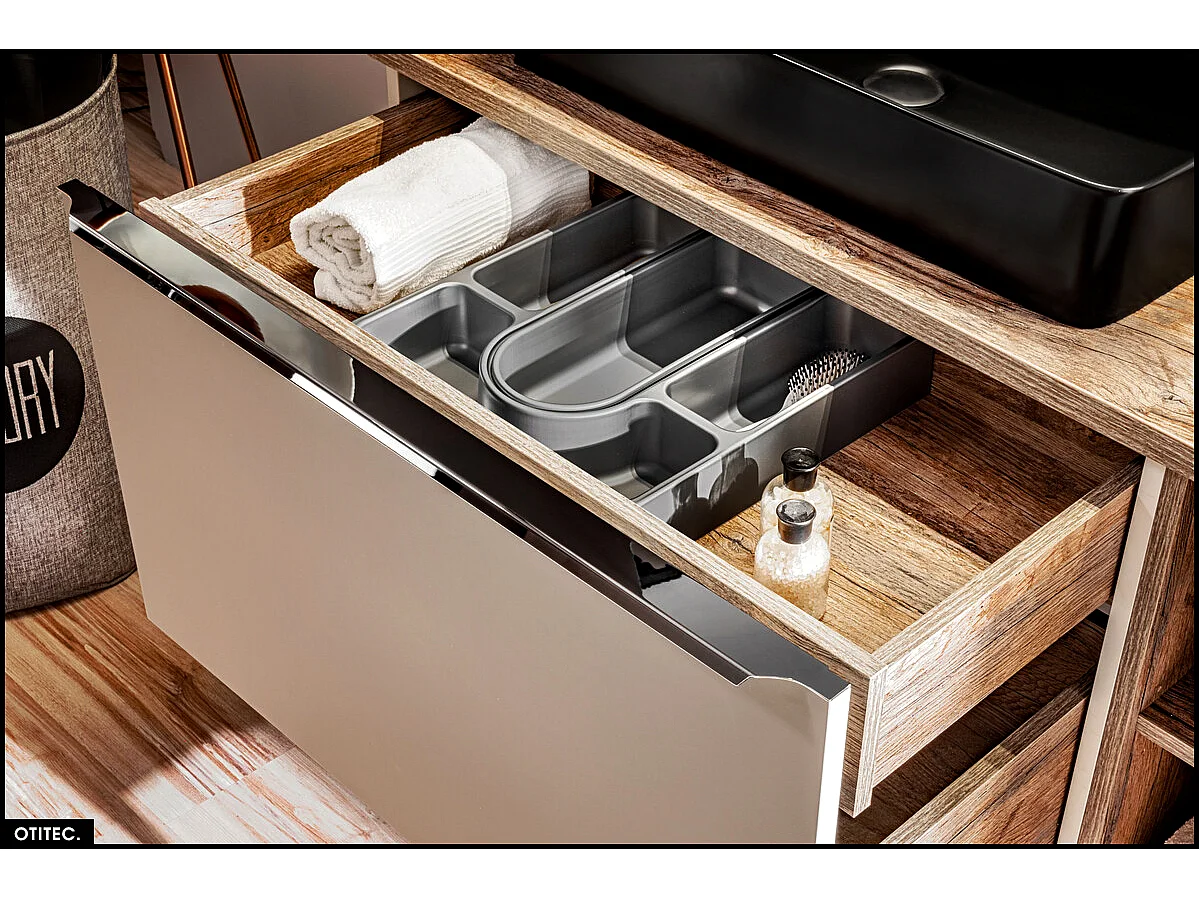 Meubles sous vasque - 180 cm - avec 2 Vasques à poser et Plan - BOLD TAUPE