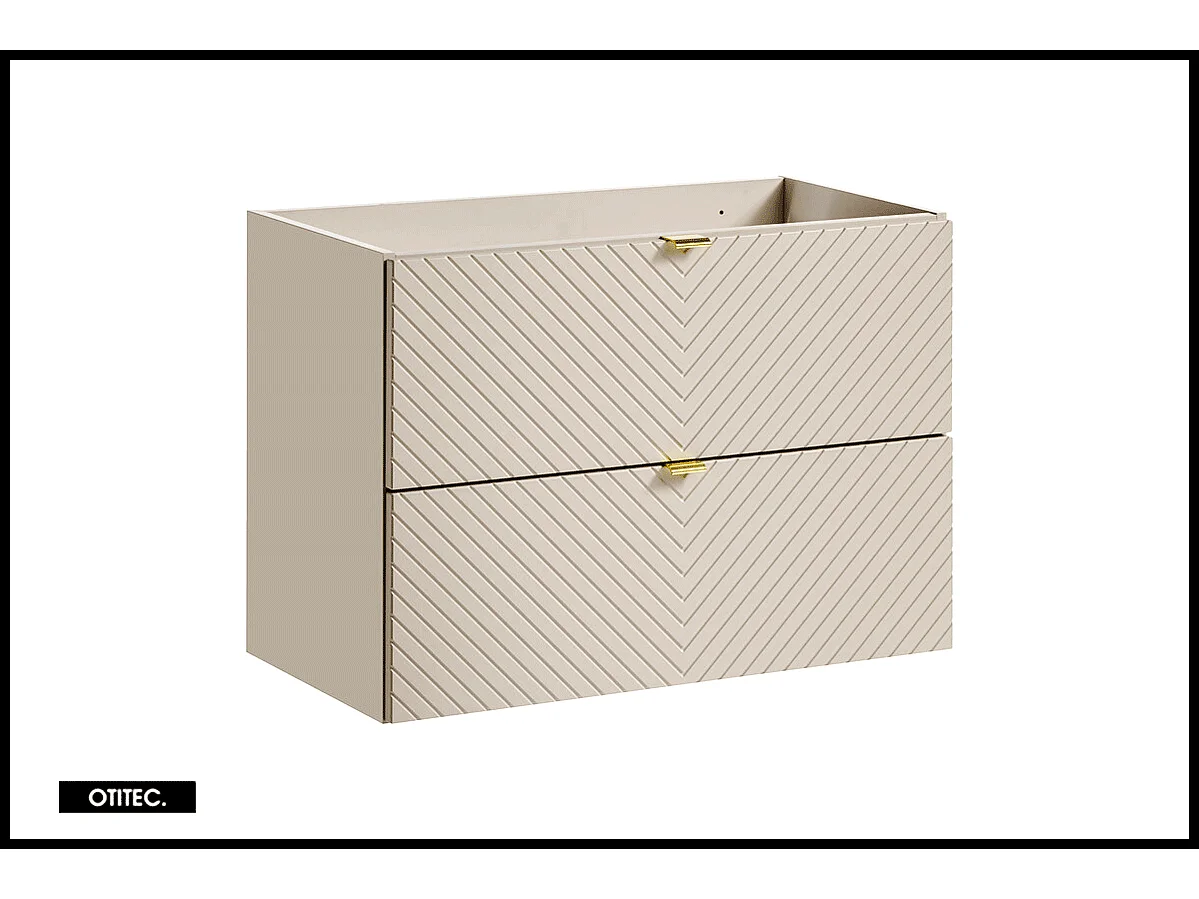 Meuble sous vasque de 80 cm - avec vasque à poser  - 2 tiroirs - DANO