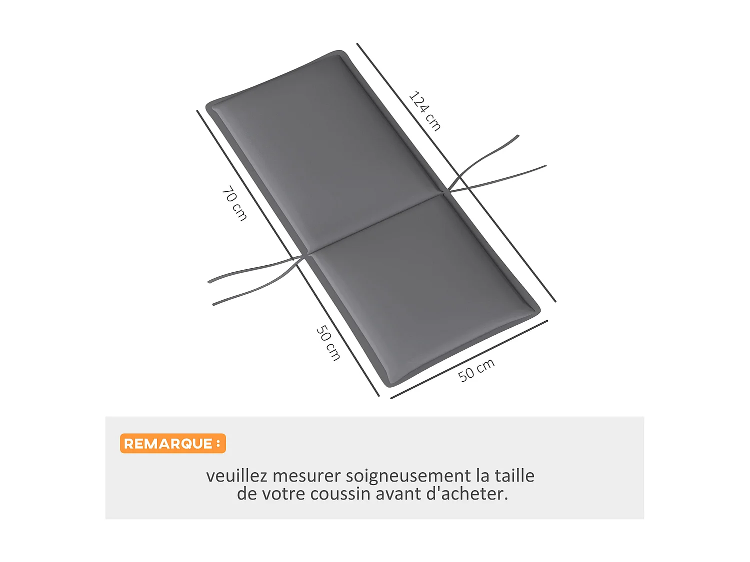 Lot de 4 coussins galettes assise dossier de chaises fauteuils de jardin polyester gris