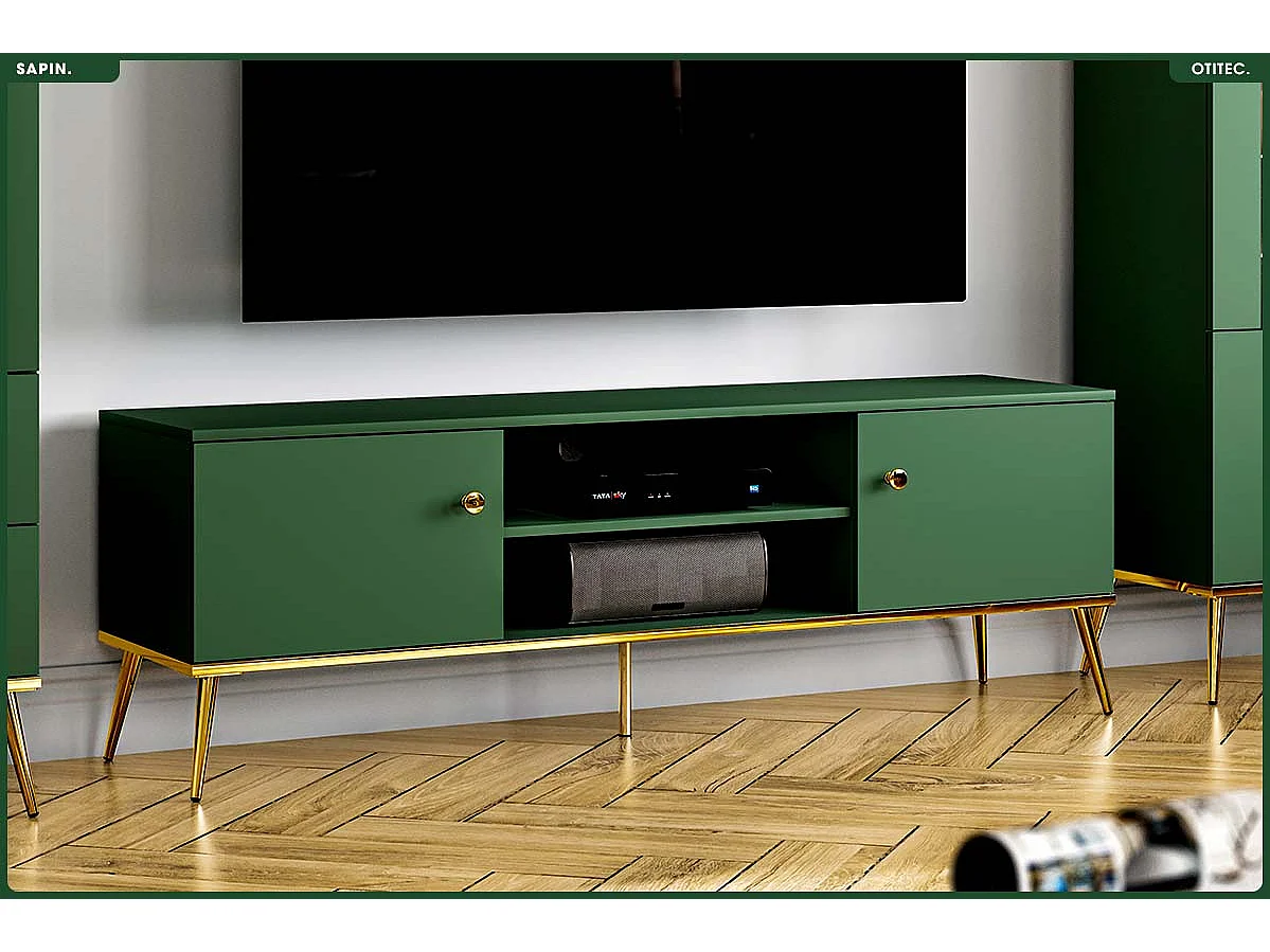 Meuble TV - H.54 x L.160 x P.40 cm - SAPIN