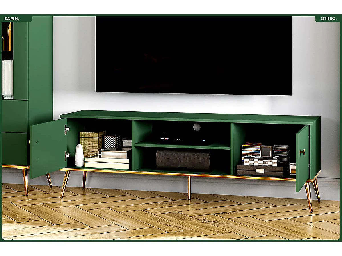 Meuble TV - H.54 x L.160 x P.40 cm - SAPIN