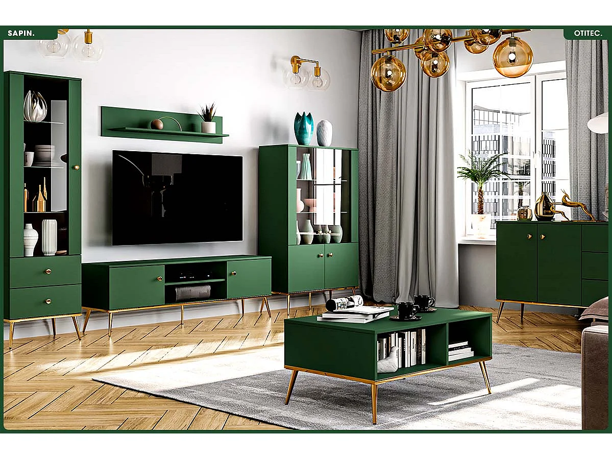 Meuble TV - H.54 x L.160 x P.40 cm - SAPIN