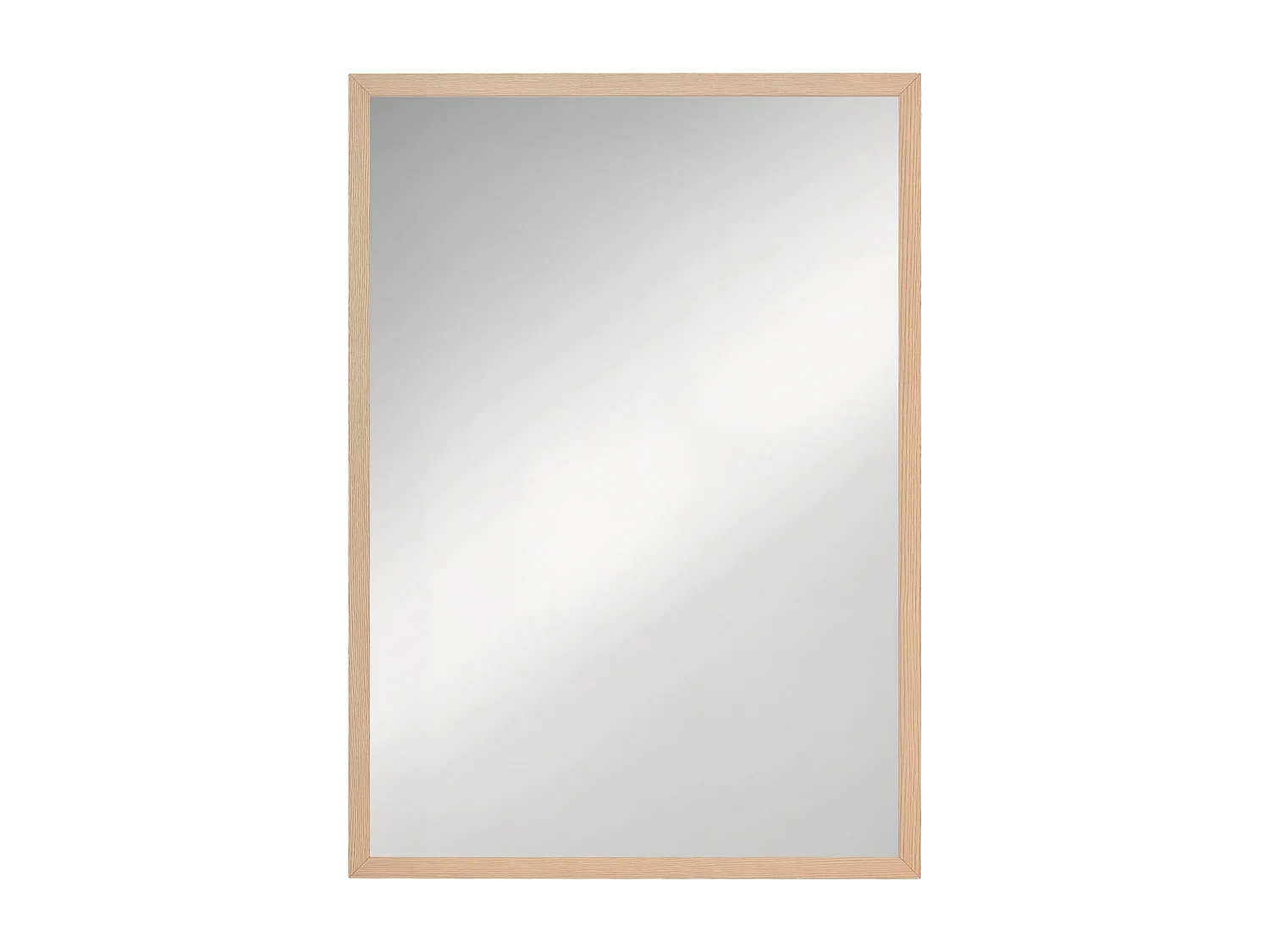 Miroir mural rectangulaire dim. 50L x 70H cm cadre MDF aspect bois clair