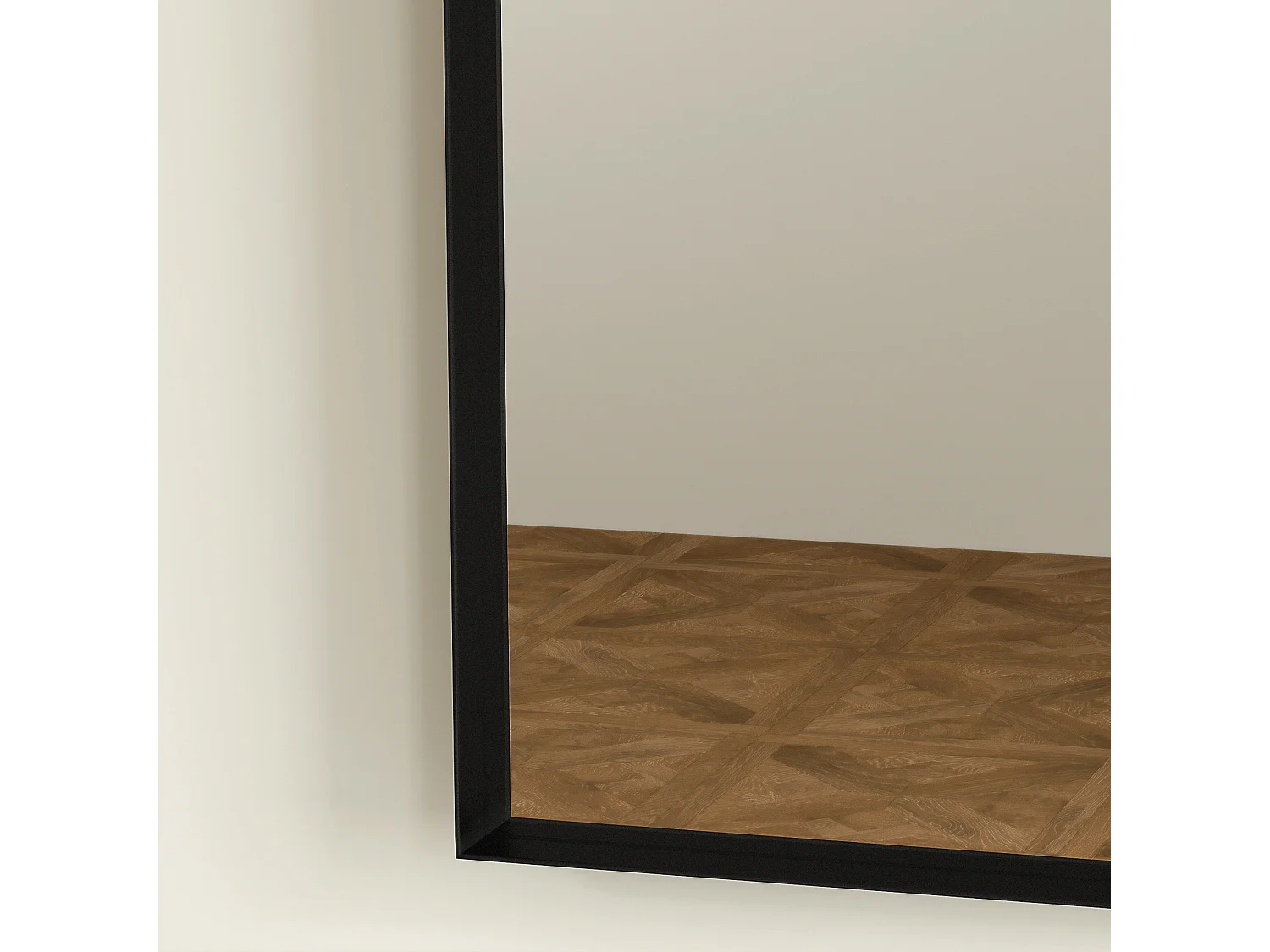 Miroir mural arqué 50 x 70 cm haute définition cadre alliage aluminium noir