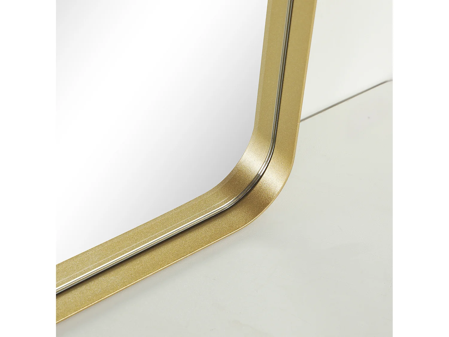 Miroir mural rectangulaire 50 x 70 cm cadre alliage aluminium doré