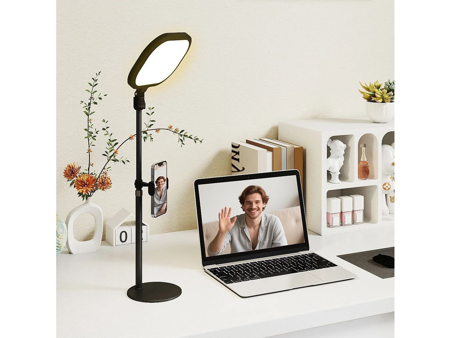 Lampe de bureau LED lampe de table dimmable 5 modes de couleur réglable port USB timer support téléphone noir