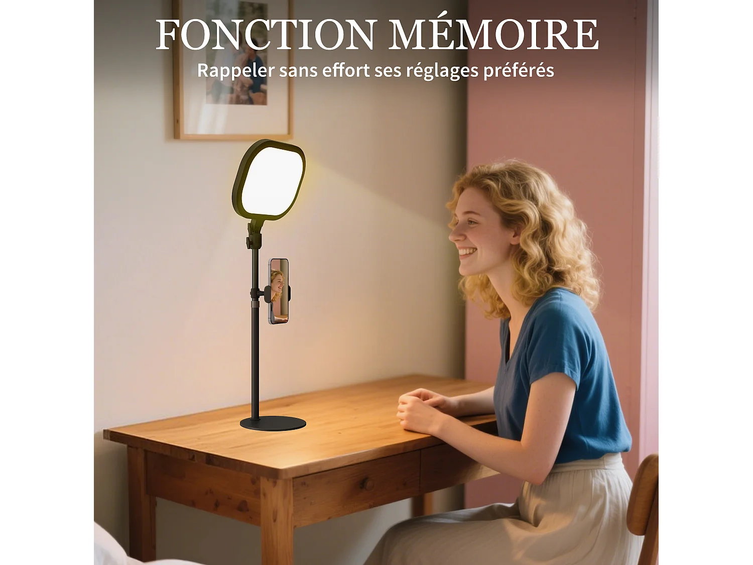 Lampe de bureau LED lampe de table dimmable 5 modes de couleur réglable port USB timer support téléphone noir