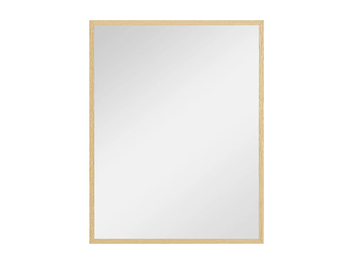Miroir mural rectangulaire dim. 70L x 90H cm cadre MDF aspect bois clair