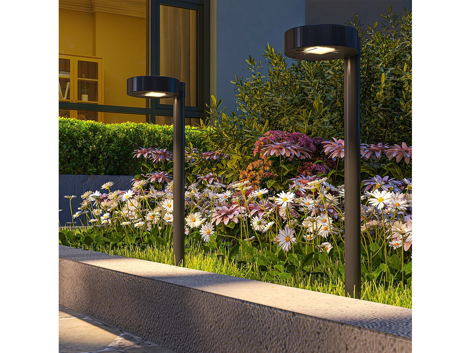 Lot de 8 spots solaires LED extérieurs marche arrêt automatique 3000K noir