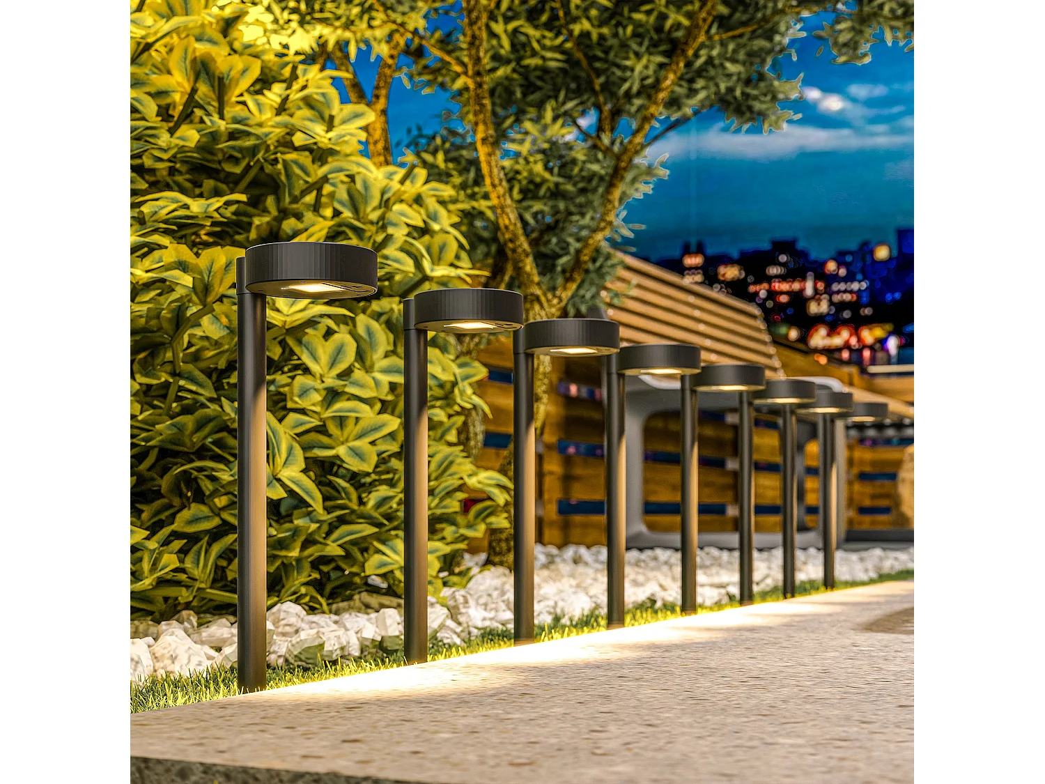 Lot de 8 spots solaires LED extérieurs marche arrêt automatique 3000K noir