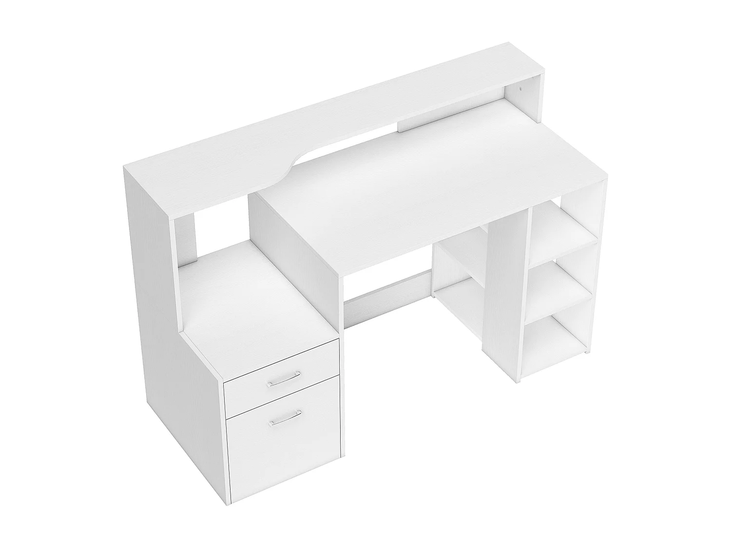 Bureau informatique multimédia design multi-rangement dim. 137 x 55 x 92 cm