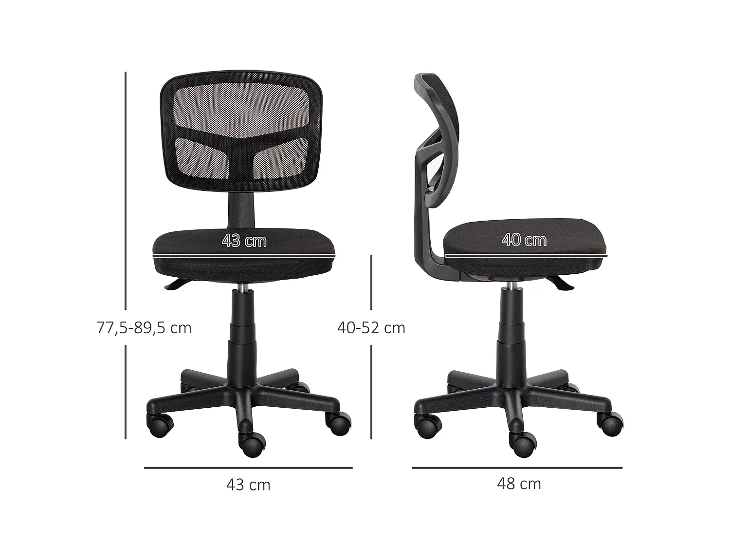 Chaise de bureau ergonomique hauteur réglable dossier enveloppant maille noir