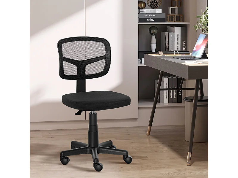 Chaise de bureau ergonomique hauteur réglable dossier enveloppant maille noir