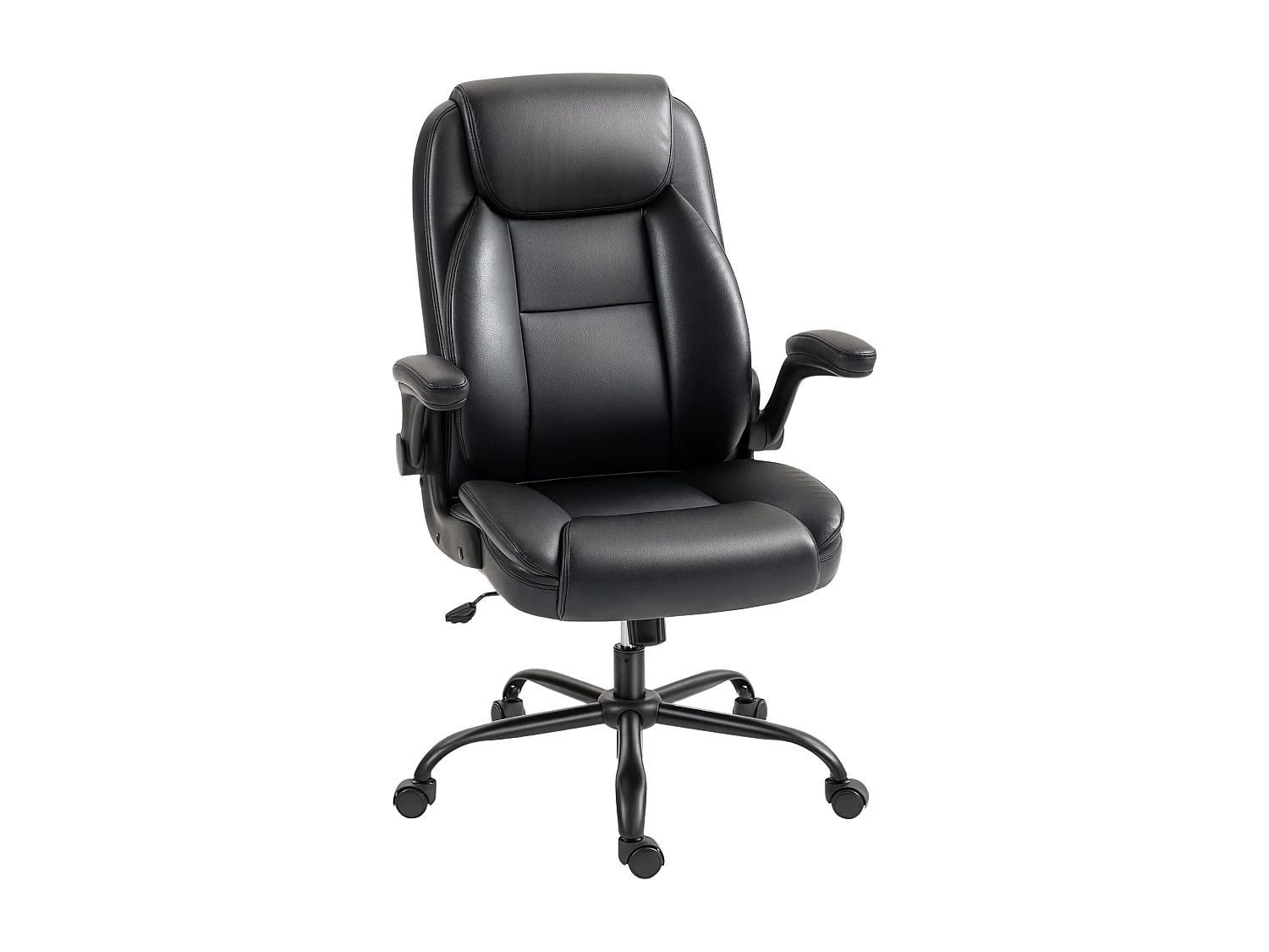 Chaise de bureau manager design réglable accoudoirs relevables acier synthétique noir