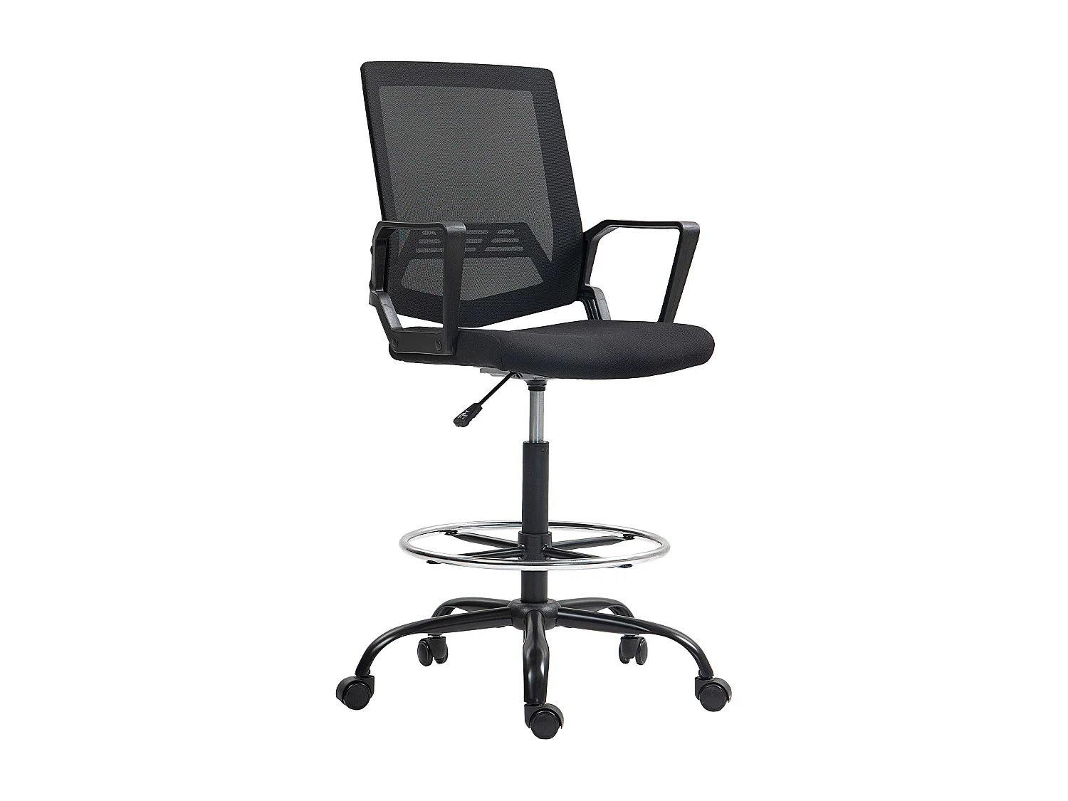 Chaise de bureau haute ergonomique - chaise de travail surélevée - assise haute réglable H.68-90 cm - noir