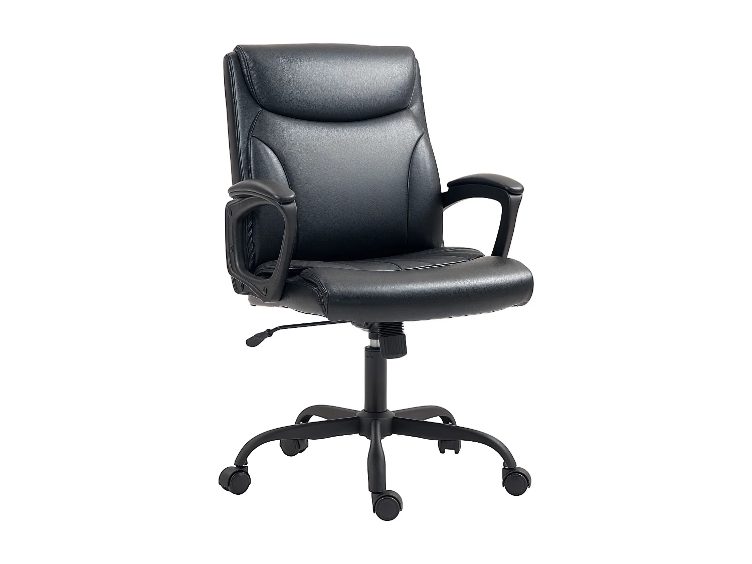 Chaise de bureau manager réglable accoudoirs rembourrés métal synthétique noir