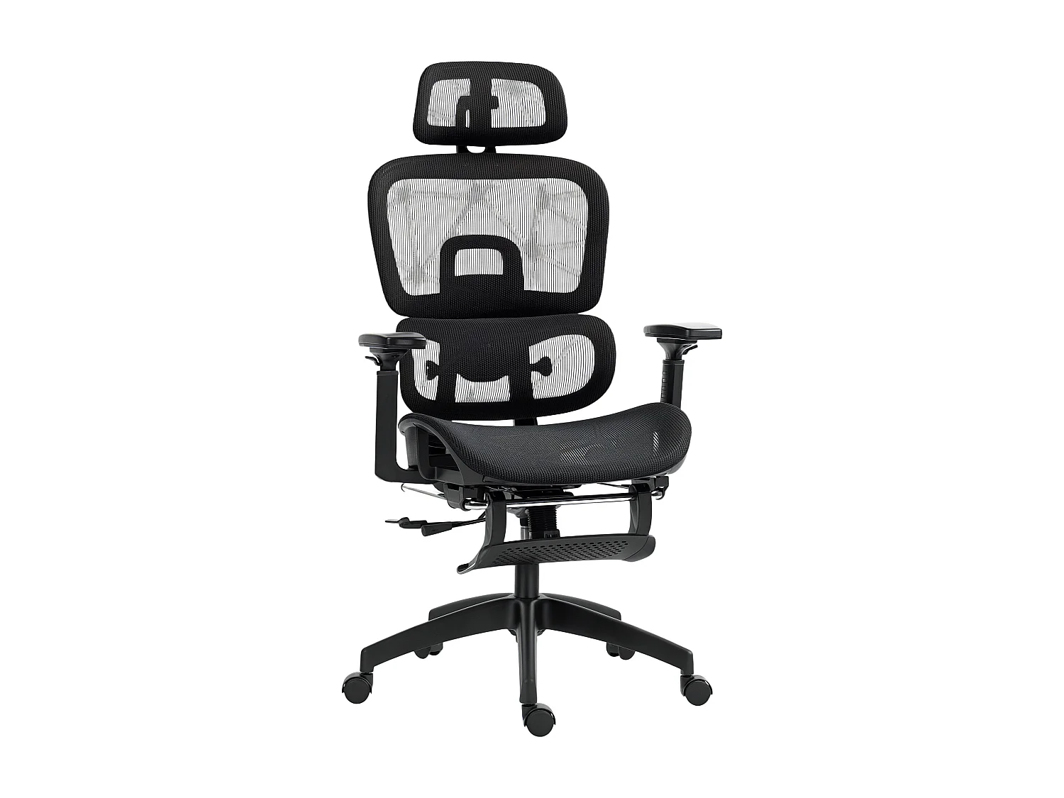 Fauteuil de bureau ergonomique grand confort entièrement réglable tissu maille noir