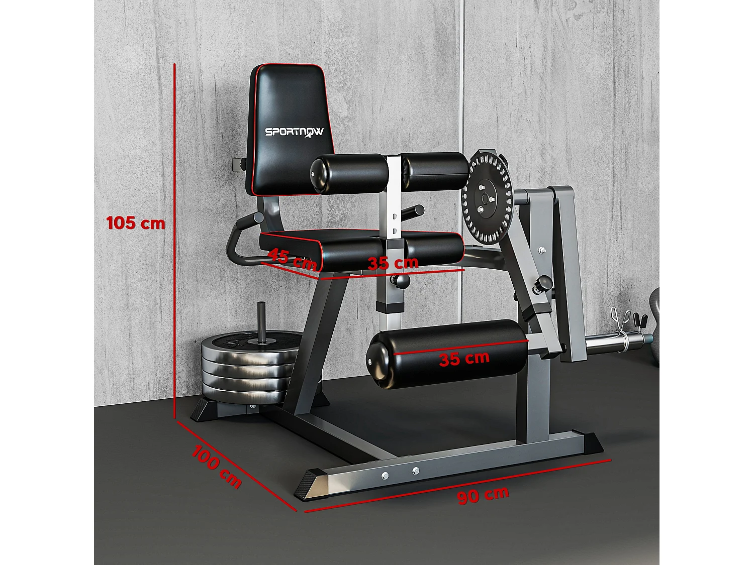 Leg press machine - Leg Curl - presse à mollets - entièrement réglable - max. 120 Kg