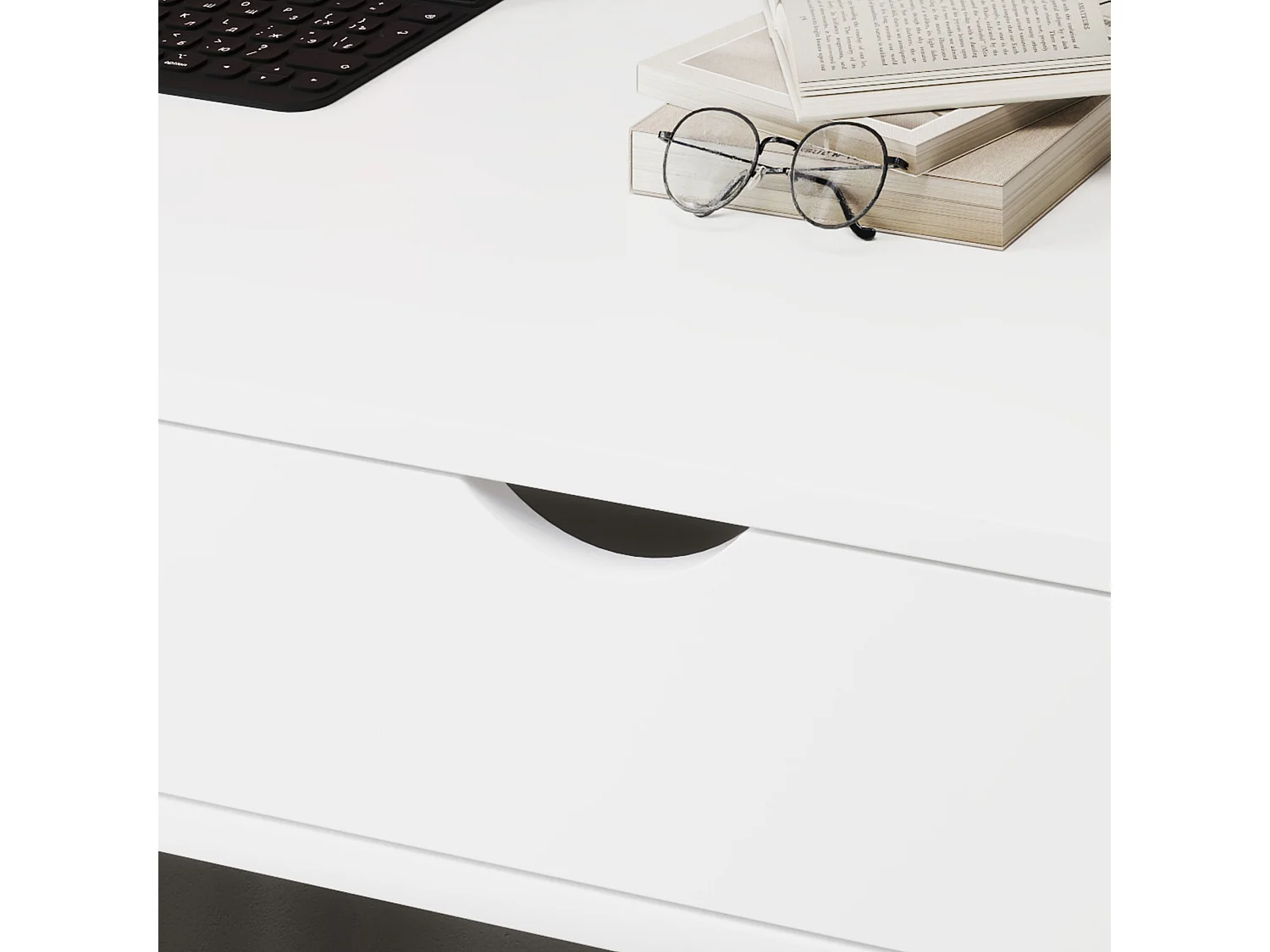 Bureau secrétaire bureau informatique style néo-rétro tiroir niche étagère métal blanc aspect bois blanc