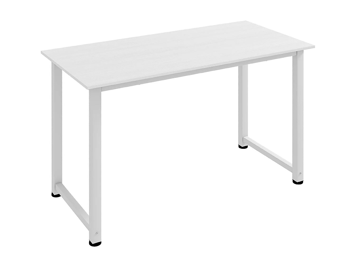 Table d'ordinateur 120L x 60l x 76H cm chêne et blanc multifonction grand plateau cadre robuste en métal blanc