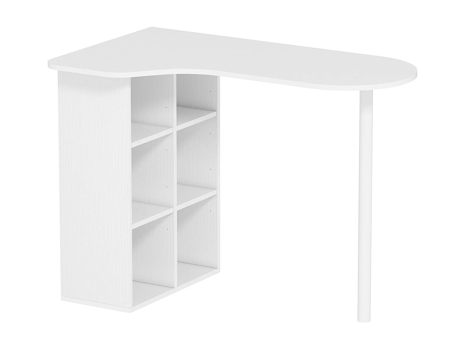 Bureau design - bureau forme organique compacte dim. 100 x 59 cm - 6 niches - acier MDF blanc