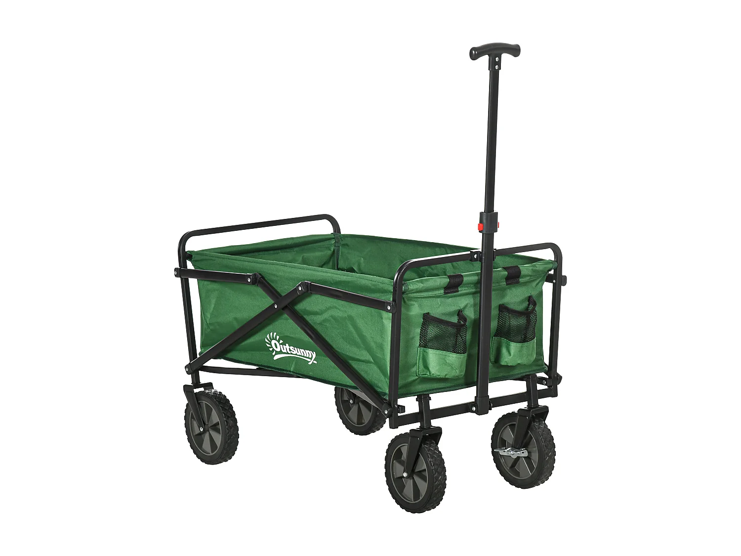 Chariot de transport pliable à roulettes - poignée télescopique - max. 40 Kg - métal noir oxford vert