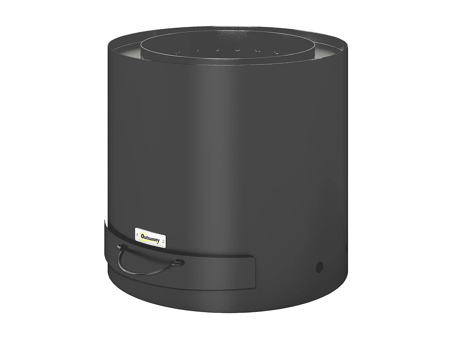 Brasero extérieur Ø45 cm design - bac à cendres intégré, tisonnier - acier noir