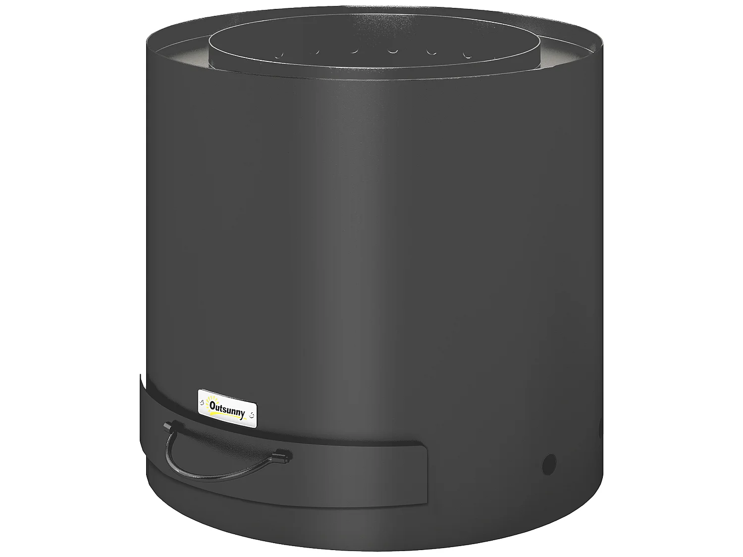 Brasero extérieur Ø45 cm design - bac à cendres intégré, tisonnier - acier noir