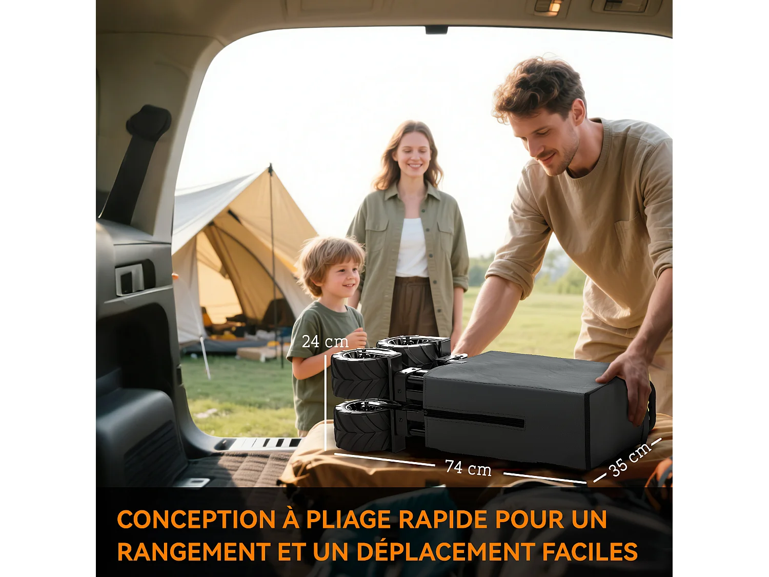 Chariot de transport pliable à roulettes - poignée télescopique - max. 70 Kg - métal noir oxford gris