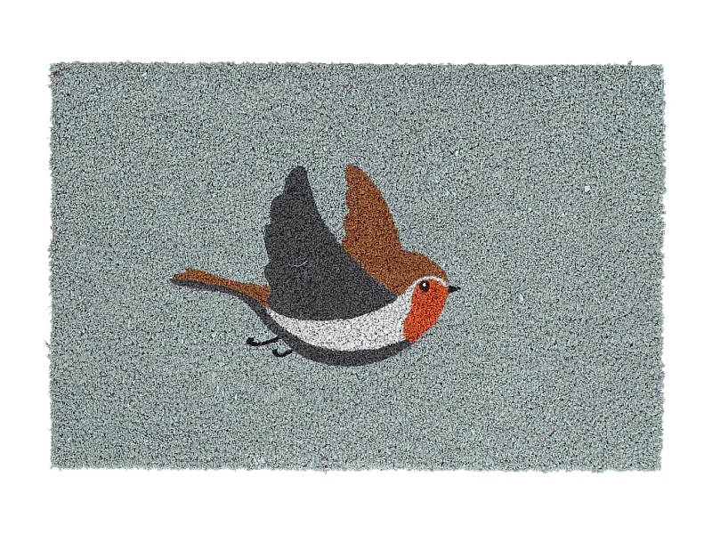 Paillasson en fibres de coco Rouge gorge 60 x 40 cm