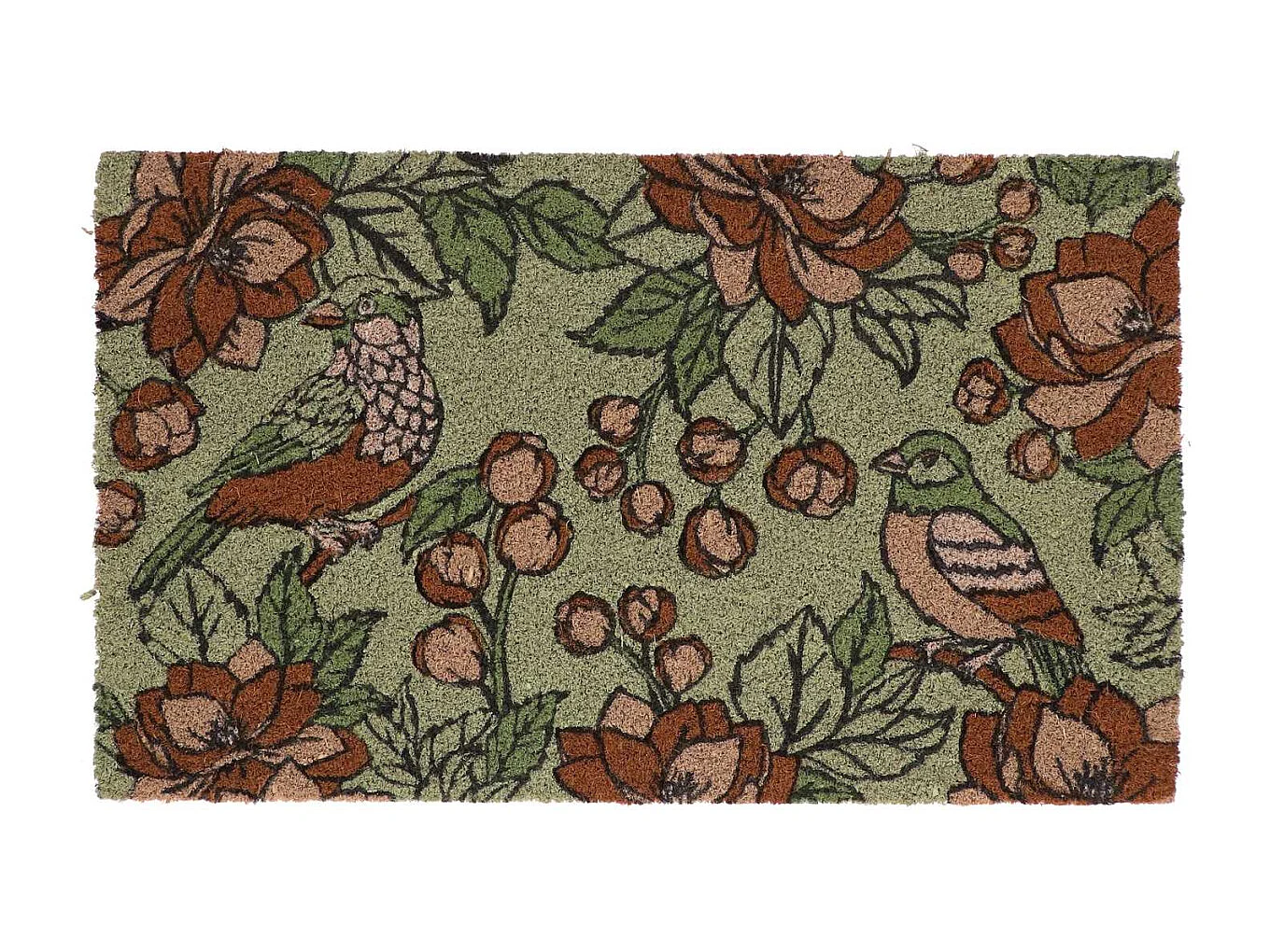 Paillasson en fibres de coco Flowers and bird