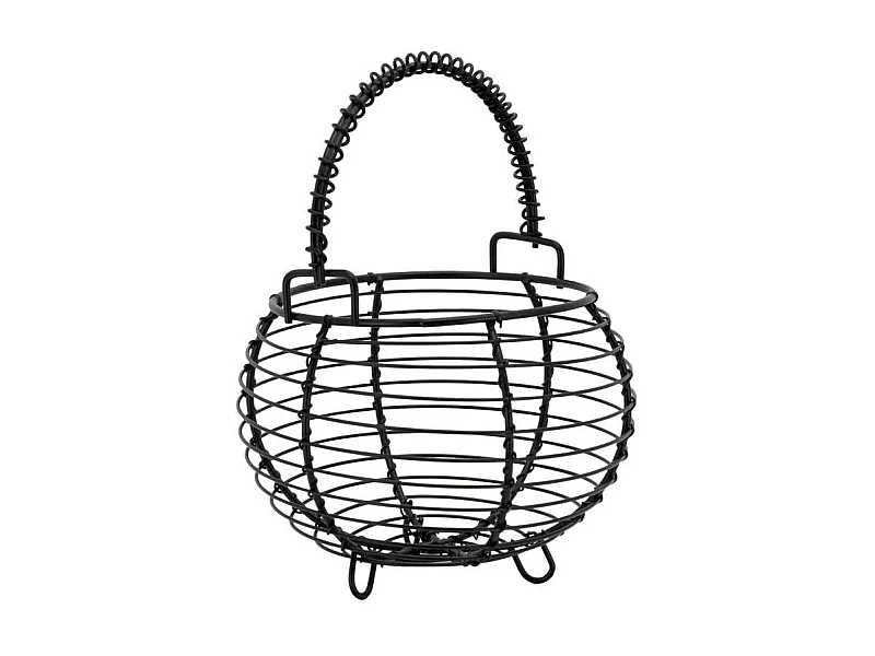 Panier à oeufs en métal noir avec anse mobile