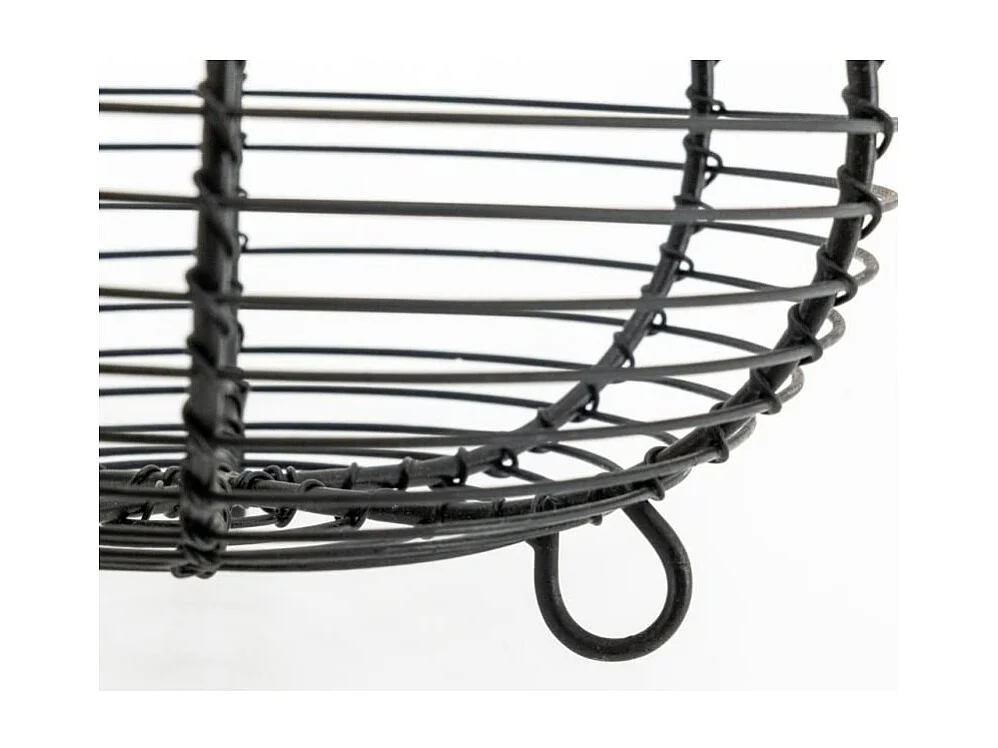 Panier à oeufs en métal noir avec anse mobile