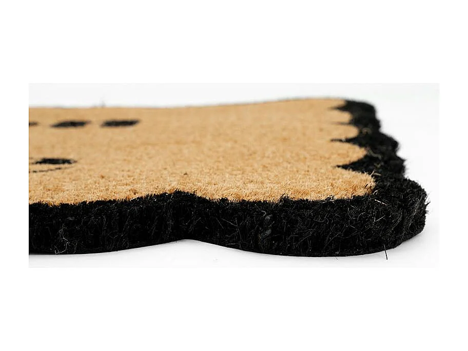 Paillasson en coco Maison de Famille avec découpe arrondie et base antidérapante