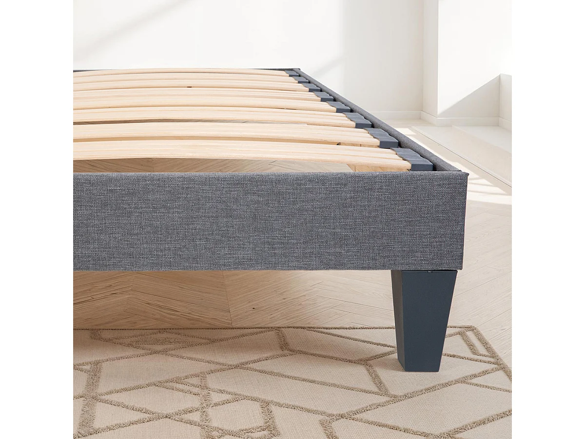 BELLECOUR LITERIE | Pied de lit triangulaire Gris Hauteur 16 cm (vendu à l'unité)