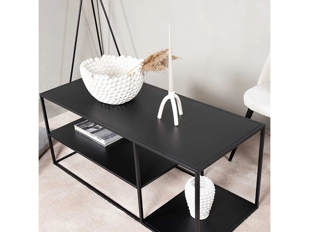 Staal table basse 1 étagère noir.
