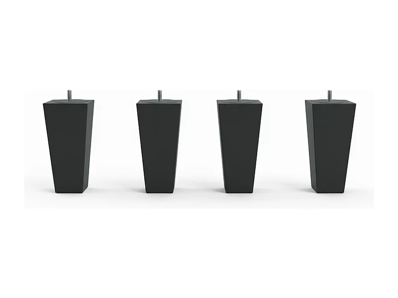 BELLECOUR LITERIE | Jeu de pieds de lit triangulaires Gris Hauteur 16 cm (lot de 4)