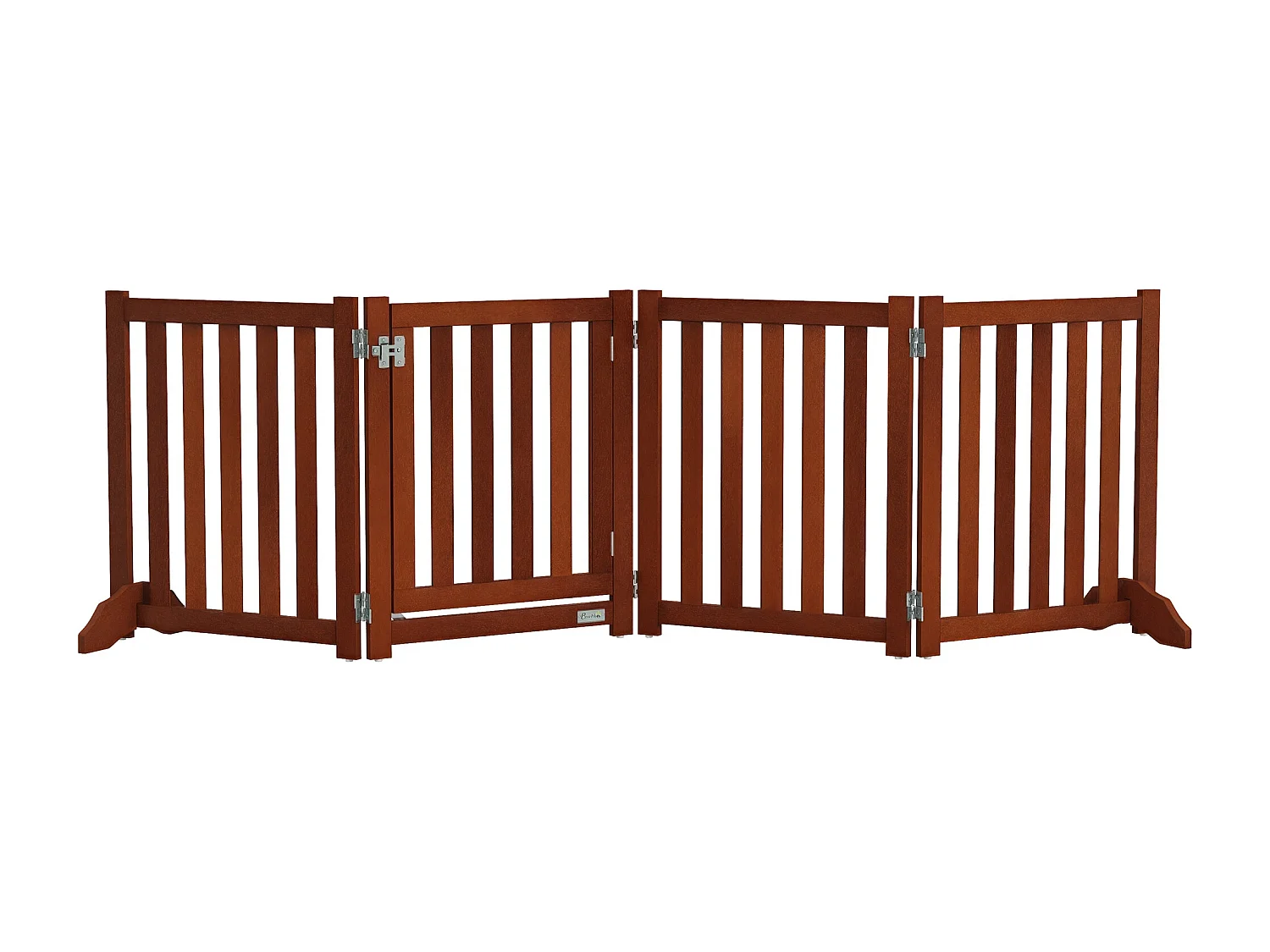 Barrière de sécurité chien pliable modulable autoportante avec porte max. 205 x 60 cm MDF effet acajou