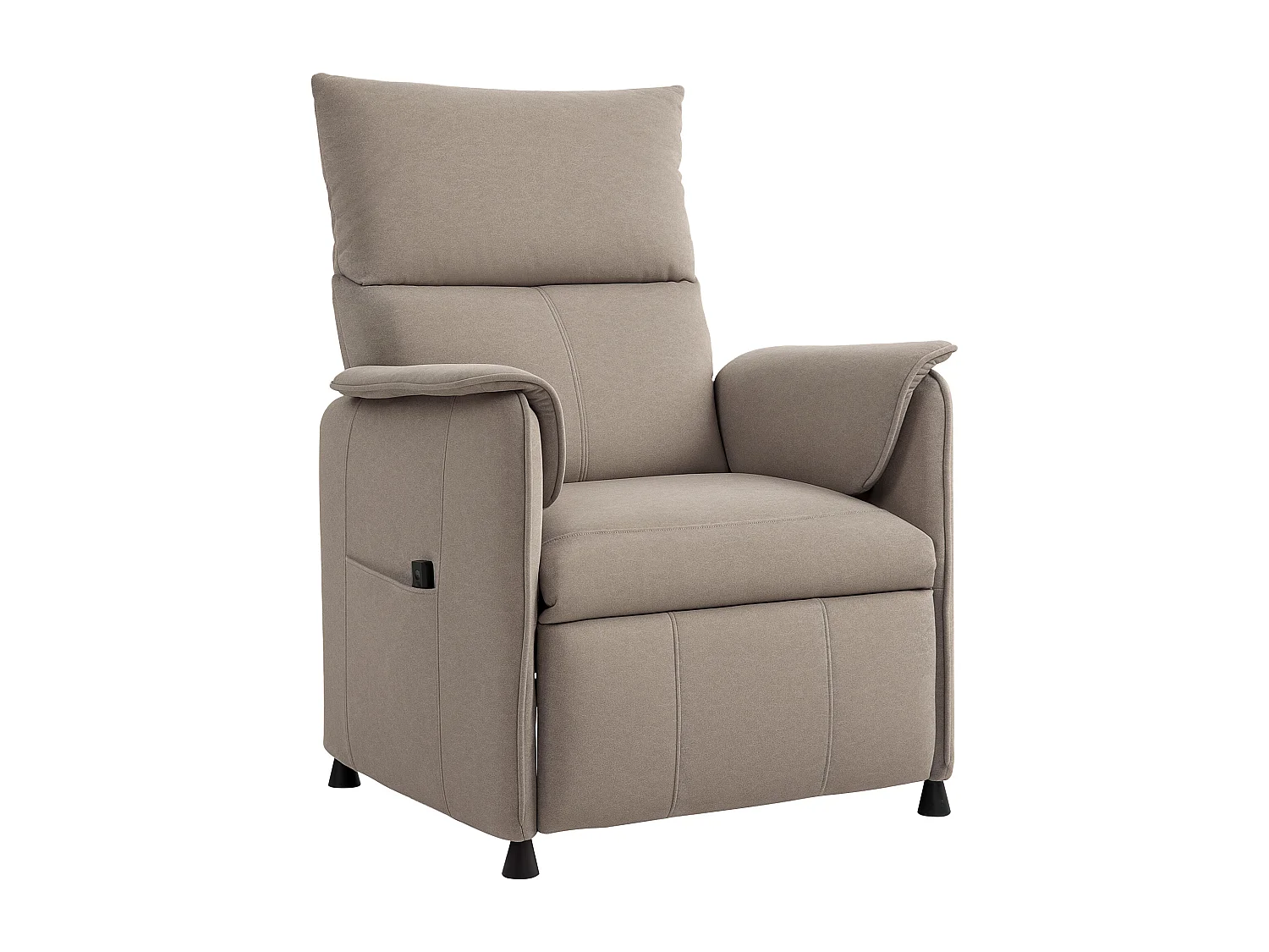 Fauteuil relax électrique inclinable repose-pieds rétractable télécommande velours marron