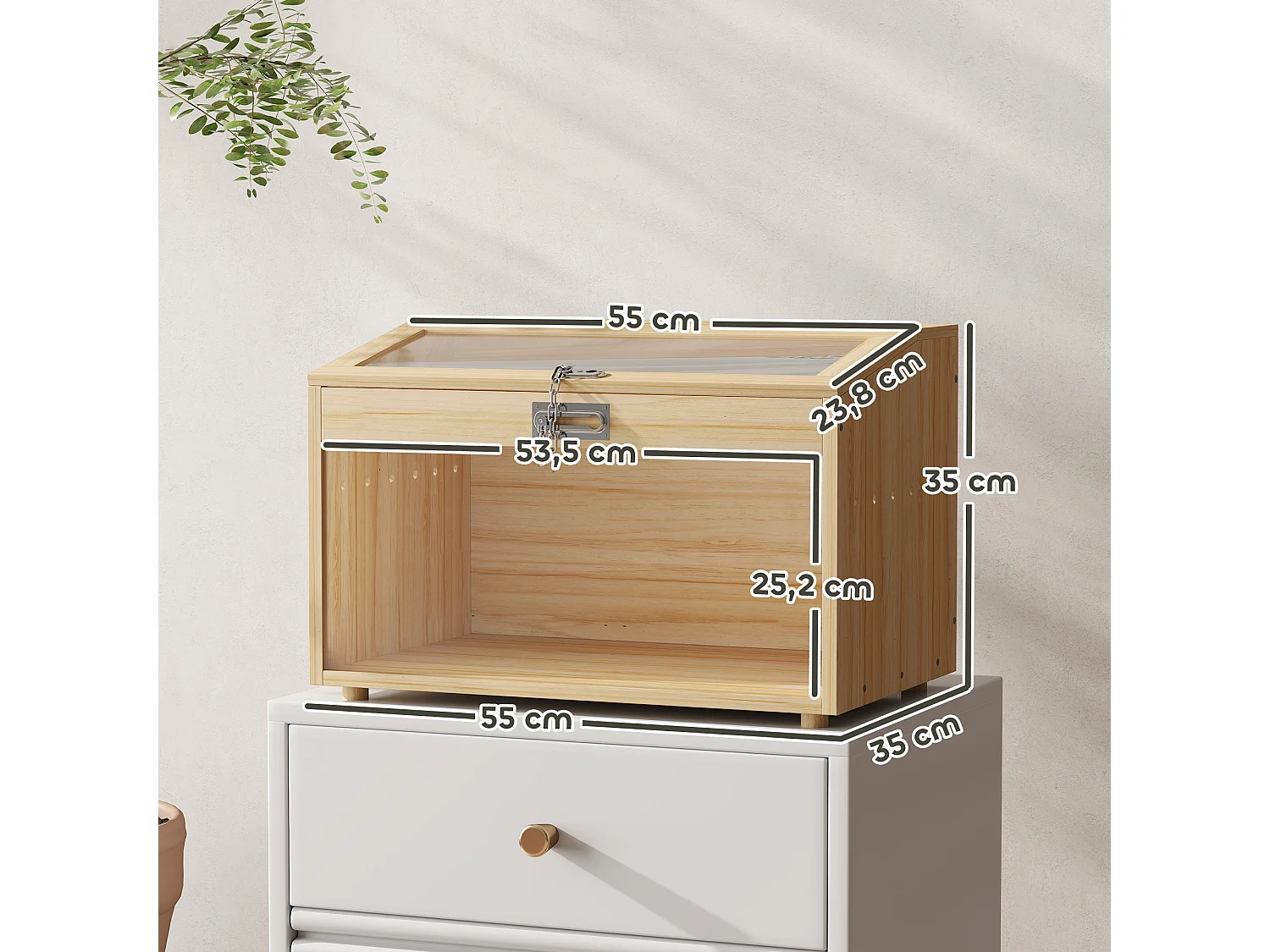 Cage à hamster rongeur en bois - toit ouvrant verrouillable, fenêtres acrylique - dim. 55 x 35 x 35 cm - MDF effet bois