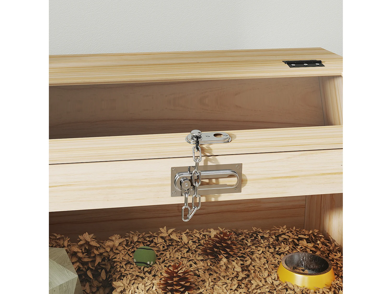 Cage à hamster rongeur en bois - toit ouvrant verrouillable, fenêtres acrylique - dim. 55 x 35 x 35 cm - MDF effet bois