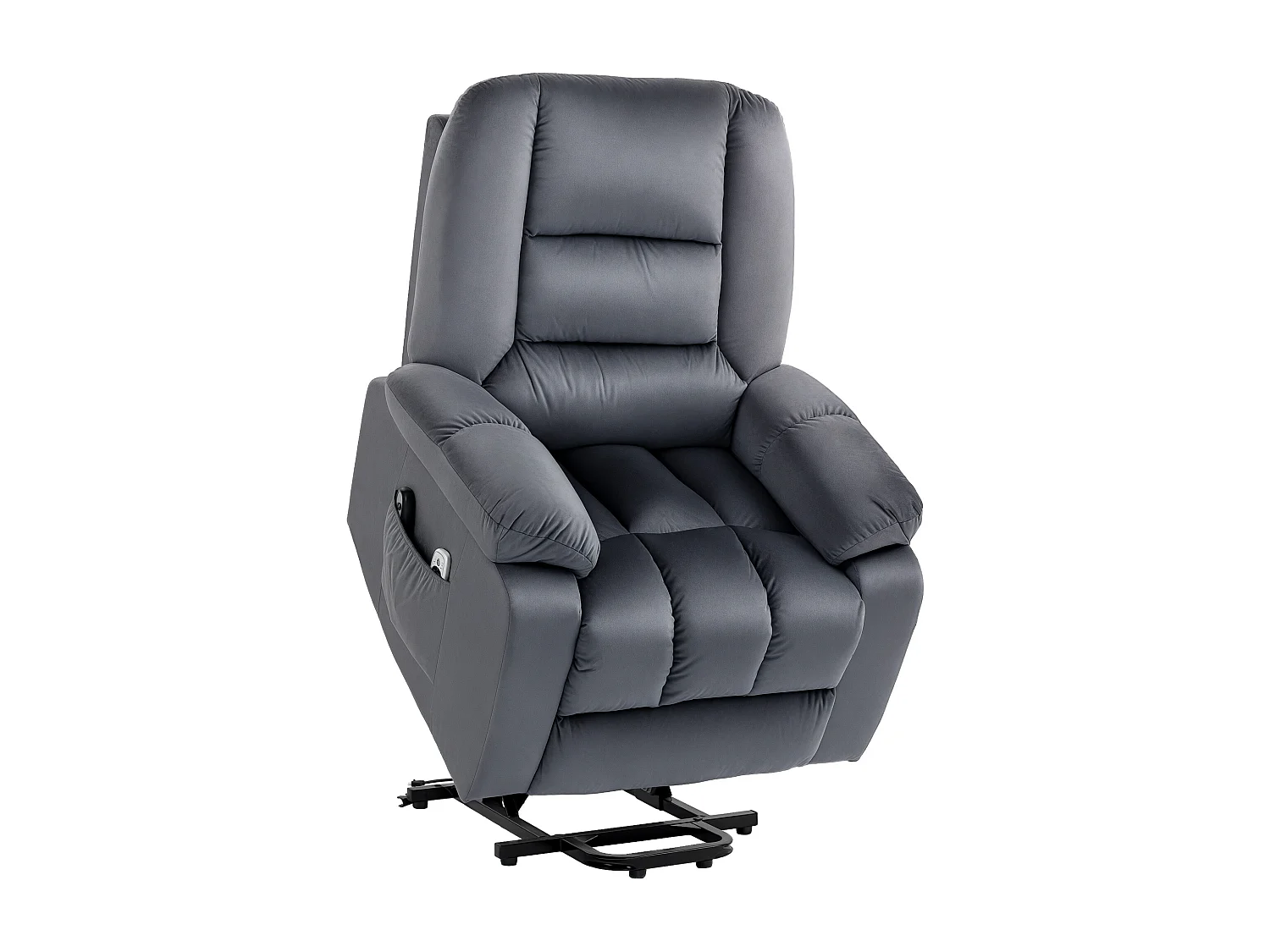 Fauteuil releveur massant chauffant 2 télécommandes velours gris