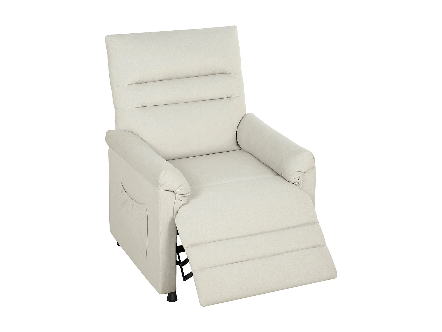 Fauteuil massant chauffant inclinable poches rangement port USB intégré velours grège