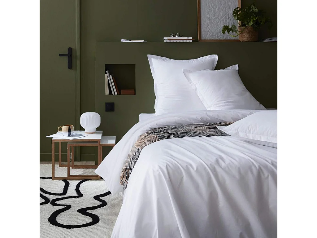 Habitat - Housse de couette en coton - 200 x 200 cm - Blanc - Percale