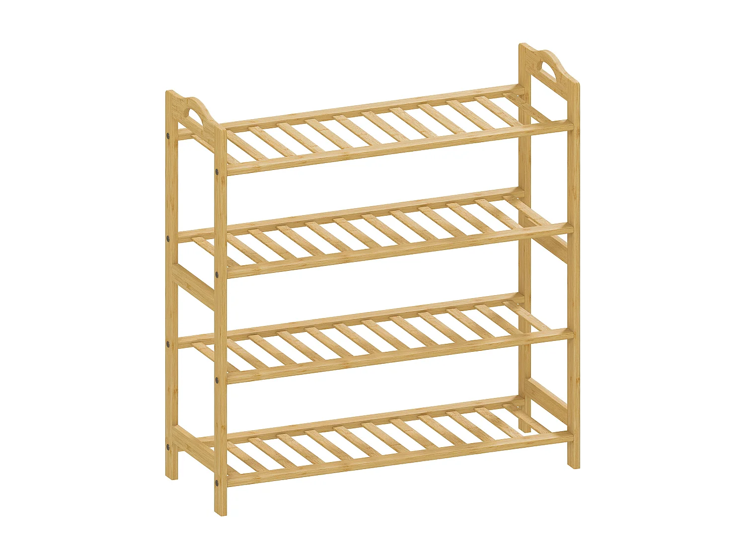 Étagère bambou style naturel - étagère à chaussures 4 niveaux - dim. 67,5 x 24,7 x 72 cm