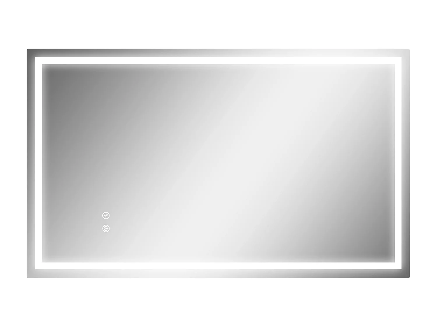 Miroir LED mural de salle de bain - 100L x 60H cm - luminosité réglable 3 couleurs - interrupteur tactile - système antibué