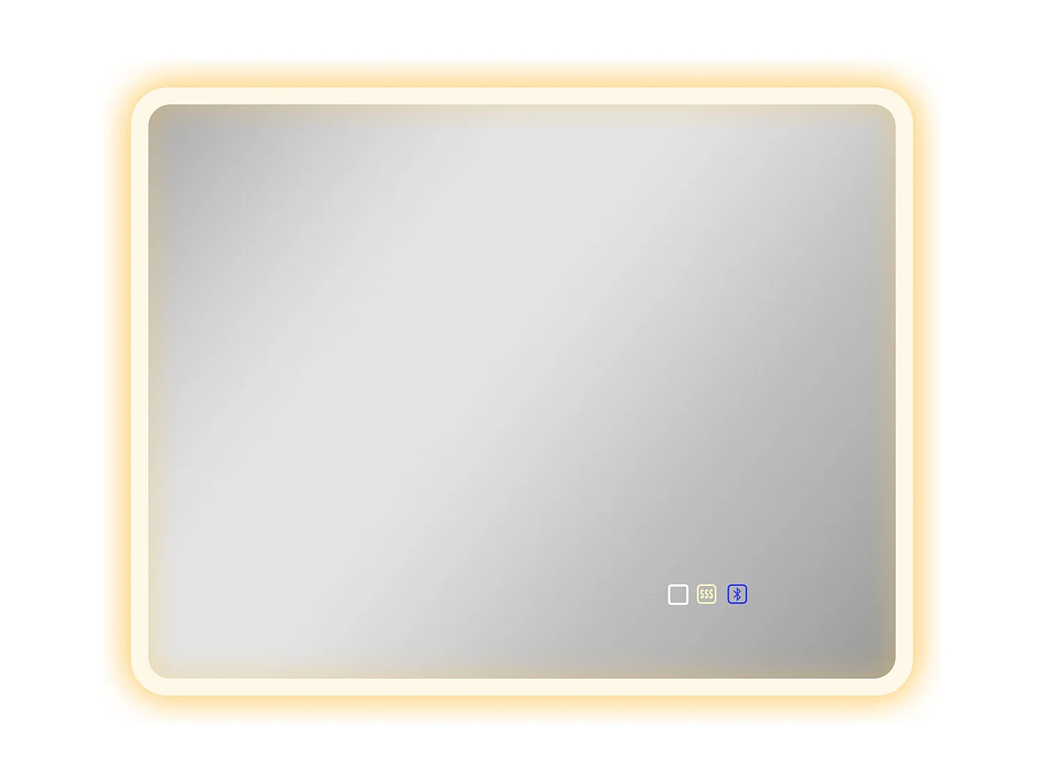 Miroir lumineux LED salle de bain 90 x 70 cm bluetooth interrupteur tactile lumière réglable 3 couleurs fonction anti-buée et mémoire