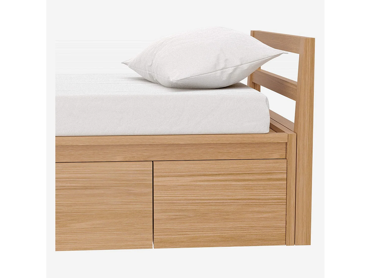 Habitat - Lit 90 x 200 cm avec rangements en chêne - Adams