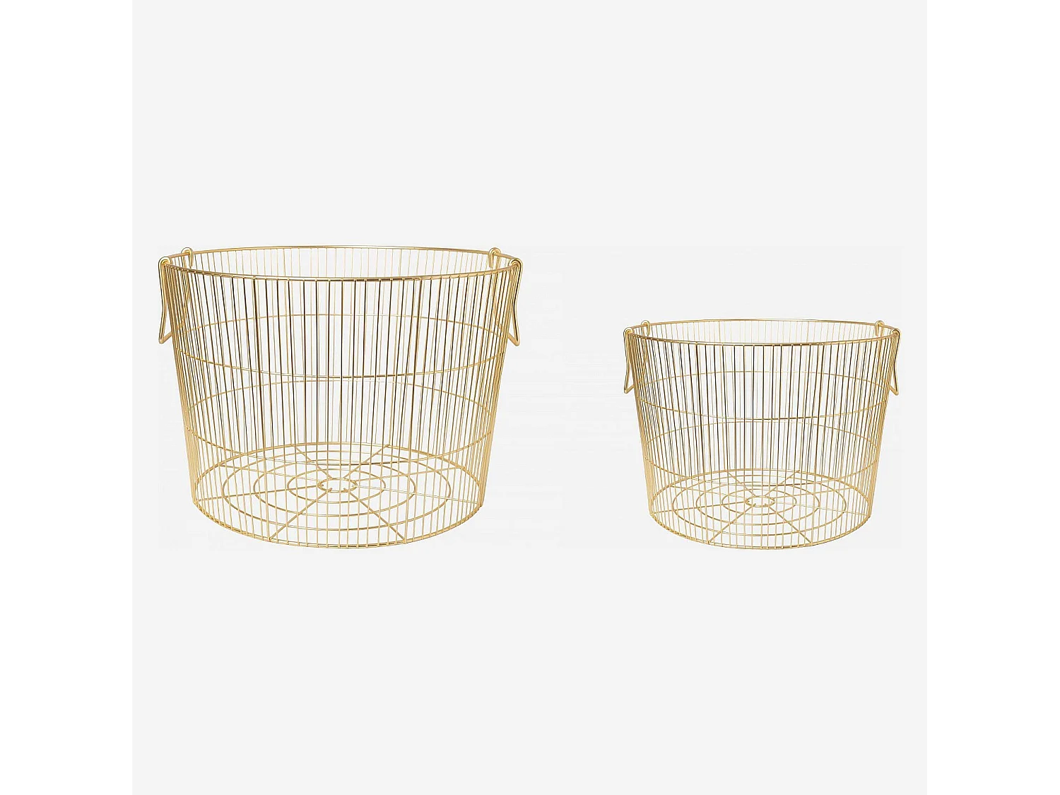 Habitat - Lot de 2 paniers de rangement en métal - Doré - Alo